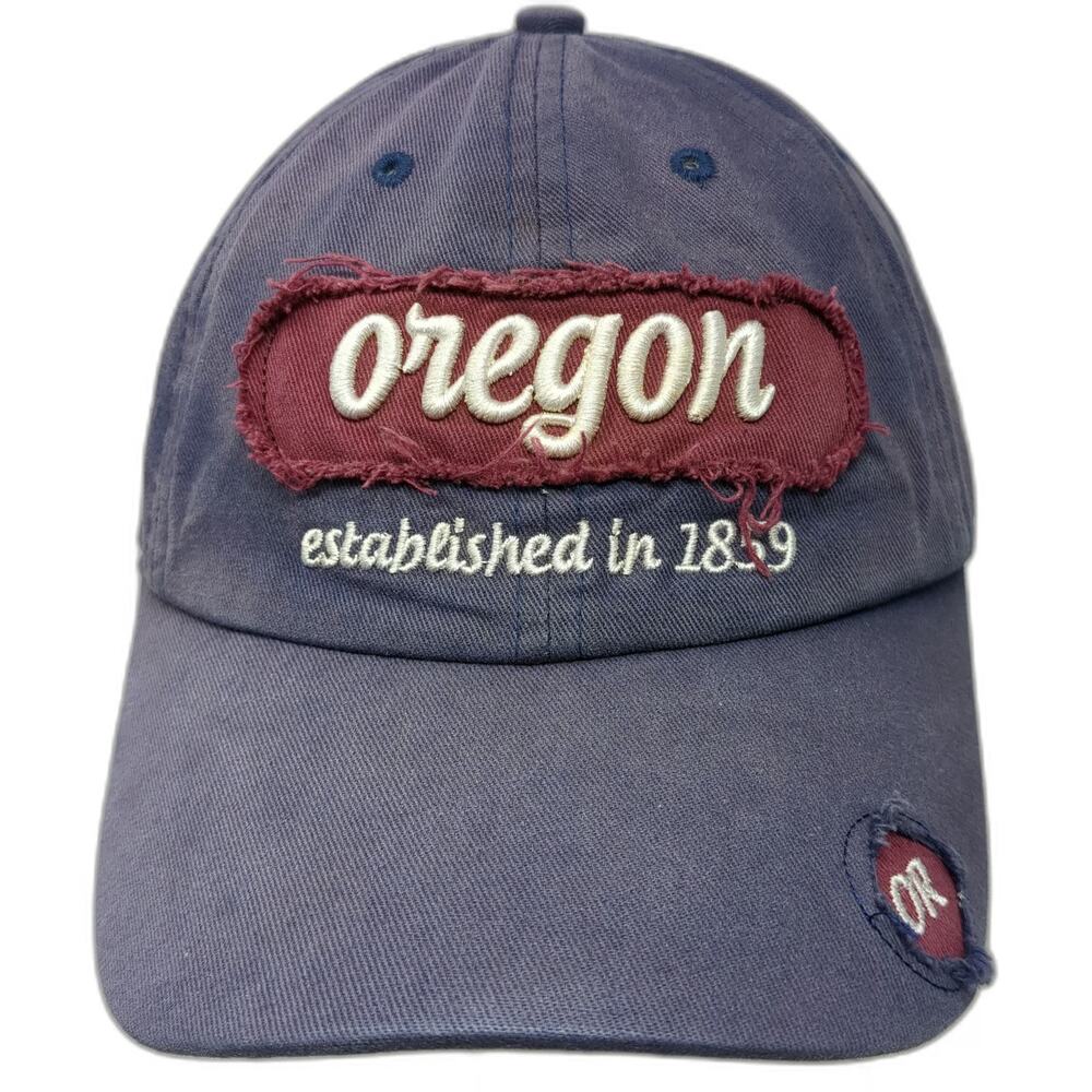 Classic Teaze Baseball Cap Blue One Size Oregon 1859 Distressed Patch hat